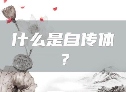 什么是自传体？